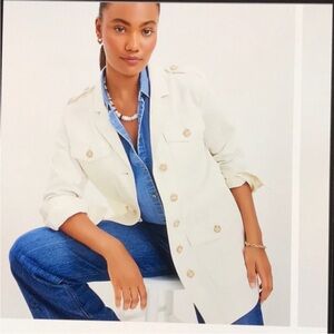 LOFT Cream Utility Jacket